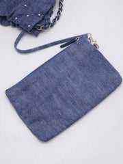 CHANEL 22 Handbag Small - Studded Denim