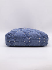 CHANEL 22 Handbag Small - Studded Denim