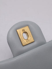 CHANEL Camellia Clasp Square Mini Flap Bag 17 - Light Blue