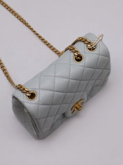CHANEL Camellia Clasp Square Mini Flap Bag 17 - Light Blue