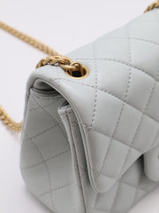CHANEL Camellia Clasp Square Mini Flap Bag 17 - Light Blue