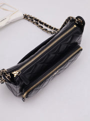 CHANEL 26P Double Chain Camera Bag - Black with Gold Hardware