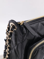 CHANEL 26P Double Chain Camera Bag - Black with Gold Hardware