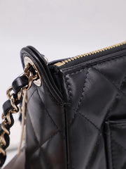 CHANEL 26P Double Chain Camera Bag - Black with Gold Hardware