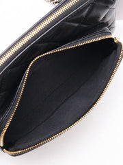 CHANEL 26P Double Chain Camera Bag - Black with Gold Hardware