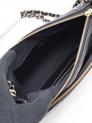 CHANEL 26P Double Chain Camera Bag - Black with Gold Hardware