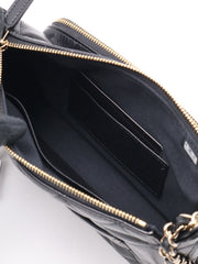 CHANEL 26P Double Chain Camera Bag - Black with Gold Hardware