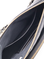 CHANEL 26P Double Chain Camera Bag - Black with Gold Hardware