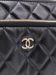 CHANEL 26P Double Chain Camera Bag - Black with Gold Hardware