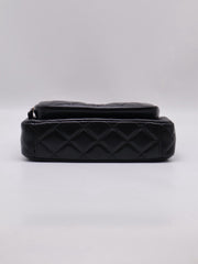 CHANEL 26P Double Chain Camera Bag - Black with Gold Hardware