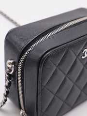 CHANEL Grained Calfskin Camera Bag - Black with Silver Hardware [Series 31]
