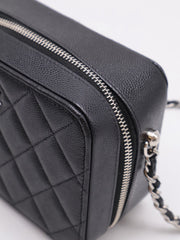 CHANEL Grained Calfskin Camera Bag - Black with Silver Hardware [Series 31]