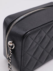 CHANEL Grained Calfskin Camera Bag - Black with Silver Hardware [Series 31]