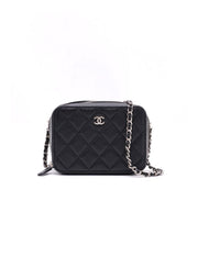 CHANEL Grained Calfskin Camera Bag - Black with Silver Hardware [Series 31]