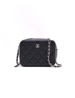 CHANEL Grained Calfskin Camera Bag - Black with Silver Hardware [Series 31]