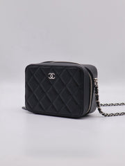 CHANEL Grained Calfskin Camera Bag - Black with Silver Hardware [Series 31]