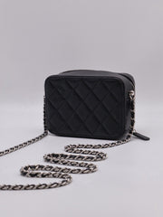 CHANEL Grained Calfskin Camera Bag - Black with Silver Hardware [Series 31]