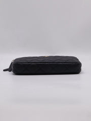 CHANEL 17B Double Compartment Chain Bag - Black with Gold Hardware [Series 24]
