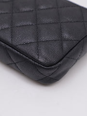 CHANEL 17B Double Compartment Chain Bag - Black with Gold Hardware [Series 24]