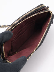 CHANEL 17B Double Compartment Chain Bag - Black with Gold Hardware [Series 24]