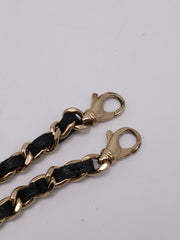 CHANEL 17B Double Compartment Chain Bag - Black with Gold Hardware [Series 24]