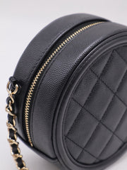 CHANEL Round Clutch with Chain - Black with Gold Hardware [Series 30]