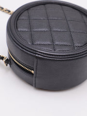 CHANEL Round Clutch with Chain - Black with Gold Hardware [Series 30]