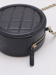 CHANEL Round Clutch with Chain - Black with Gold Hardware [Series 30]