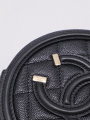 CHANEL Round Clutch with Chain - Black with Gold Hardware [Series 30]
