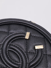 CHANEL Round Clutch with Chain - Black with Gold Hardware [Series 30]