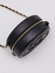 CHANEL Round Clutch with Chain - Black with Gold Hardware [Series 30]