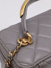CHANEL 22B Top Handle Long Vanity Case - Grey with Gold Hardware