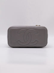 CHANEL 22B Top Handle Long Vanity Case - Grey with Gold Hardware