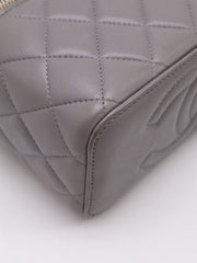 CHANEL 22B Top Handle Long Vanity Case - Grey with Gold Hardware