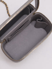 CHANEL 22B Top Handle Long Vanity Case - Grey with Gold Hardware