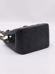 CHANEL Mini Tote Grained Calfskin Bucket Bag - Black with Gold Hardware