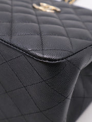 CHANEL Mini Tote Grained Calfskin Bucket Bag - Black with Gold Hardware