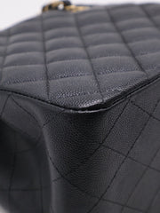 CHANEL Mini Tote Grained Calfskin Bucket Bag - Black with Gold Hardware
