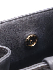 CHANEL Mini Tote Grained Calfskin Bucket Bag - Black with Gold Hardware
