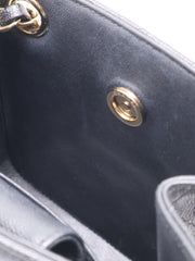 CHANEL Mini Tote Grained Calfskin Bucket Bag - Black with Gold Hardware