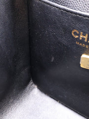 CHANEL Mini Tote Grained Calfskin Bucket Bag - Black with Gold Hardware