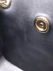 CHANEL Mini Tote Grained Calfskin Bucket Bag - Black with Gold Hardware