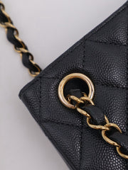 CHANEL Mini Tote Grained Calfskin Bucket Bag - Black with Gold Hardware