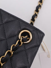 CHANEL Mini Tote Grained Calfskin Bucket Bag - Black with Gold Hardware