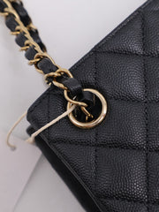 CHANEL Mini Tote Grained Calfskin Bucket Bag - Black with Gold Hardware