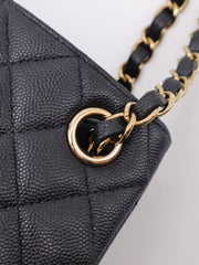 CHANEL Mini Tote Grained Calfskin Bucket Bag - Black with Gold Hardware