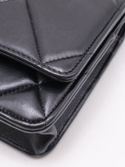 CHANEL 19 Quilted Wallet on Chain - Black with Gold Hardware