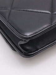 CHANEL 19 Quilted Wallet on Chain - Black with Gold Hardware