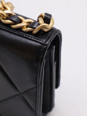 CHANEL 19 Quilted Wallet on Chain - Black with Gold Hardware