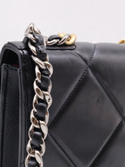 CHANEL 19 Quilted Wallet on Chain - Black with Gold Hardware